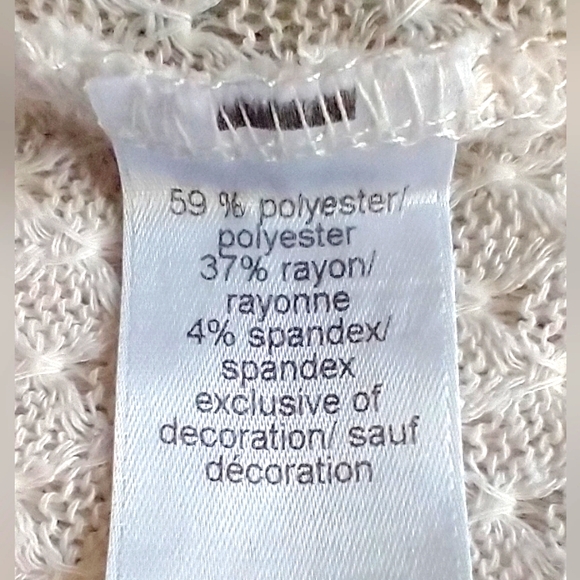 MAURICES WOMEN'S PLUS SIZE 1 LIGHTWEIGHT TUNIC SWEATER CREAM METALLIC GOLD DESIG - Picture 8 of 8